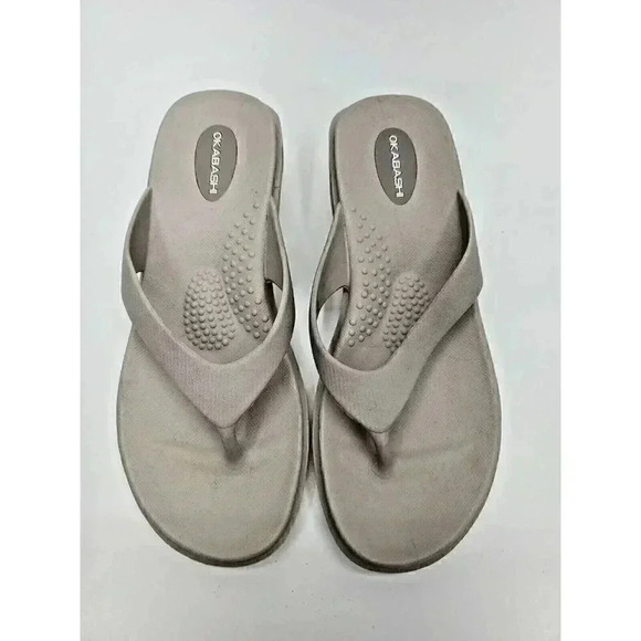 Okabashi Thong Wedge Sandals Women's Size Small Made in USA - Picture 1 of 9